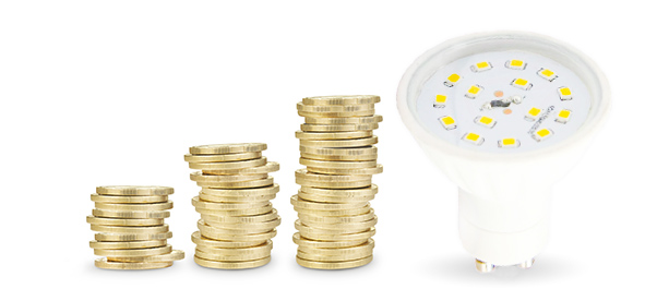 Stack coins and gu10 LED lamp